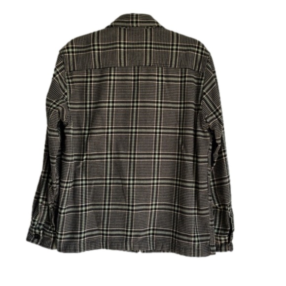 *HOST PICK* H&M full zip twill shirt jacket size M beige black and green - Picture 4 of 10